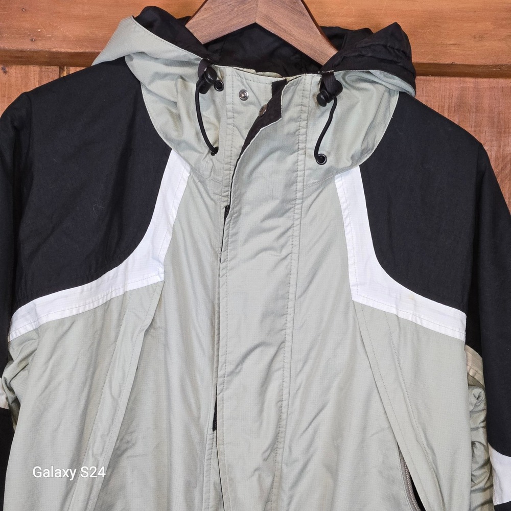 Fila Mens Grey‎ Black Colorblock Hooded Ski Jacket Technical Snow Coat Large